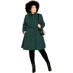 City Chic Women’s Plus Size Coat – Blushing Belle(Jade)