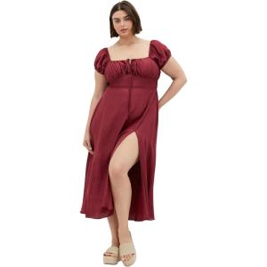 City Chic Women’s Plus Size Dress – Abbigail Split Maxi(Cherry)
