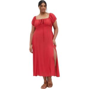 City Chic Women’s Plus Size Dress – Abbigail Split Maxi(Red)