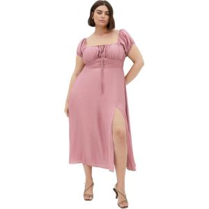 City Chic Women’s Plus Size Dress – Abbigail Split Maxi(Rose)