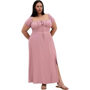 City Chic Women’s Plus Size Dress – Abbigail Split Maxi(Roseberry)