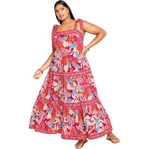 City Chic Women’s Plus Size Dress-Paradiso Print(Paridiso)