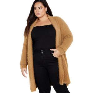City Chic Women’s Plus Size Fluffy Cardigan(Caramel)
