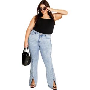 City Chic Women’s Plus Size Harley Gigi Jean(Mid Denim Splice)