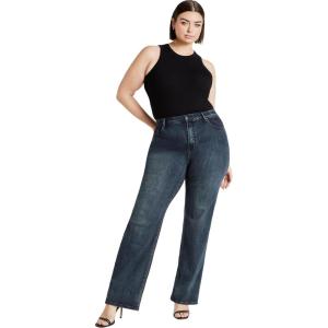 City Chic Women’s Plus Size Harley Ivy Straight Jean(Dark Denim)