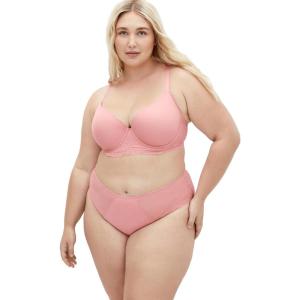 City Chic Women’s Plus Size Hi Brief-Gemma(Rose Pink)