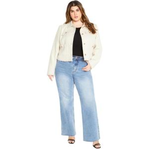 City Chic Women’s Plus Size Jacket – Amira(Cream)