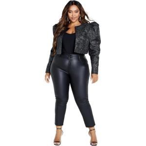 City Chic Women’s Plus Size Jacket – Ana(Animal Print)