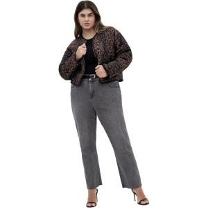 City Chic Women’s Plus Size Jacket – Quilted Animal Print(Animal)