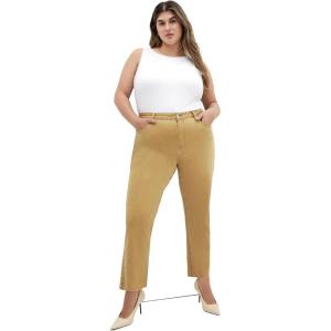 City Chic Women’s Plus Size Jean – Harley Clover Row Straight(Toffee)