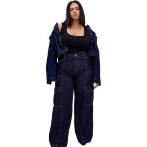 City Chic Women’s Plus Size Jeans – Harley Etta(Dark Denim)