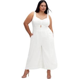 City Chic Women’s Plus Size Jumpsuit – Ryann Wide Leg(Ivory)