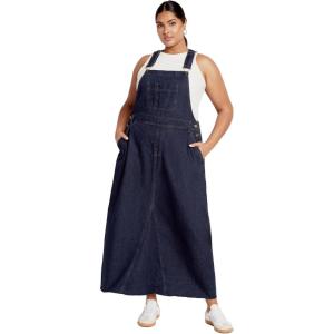 City Chic Women’s Plus Size Maxi Dress – Pinafore(Denim Mid)