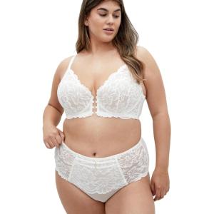 City Chic Women’s Plus Size Paige Hi Brief(Creme)