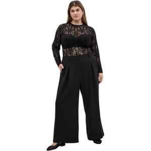 City Chic Women’s Plus Size Pants – Jordan Wide Leg Petite(Black)