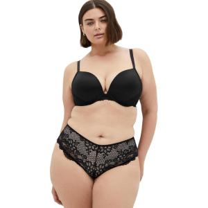 City Chic Women’s Plus Size Panty – Allure Ouvert Cheeky(Black)