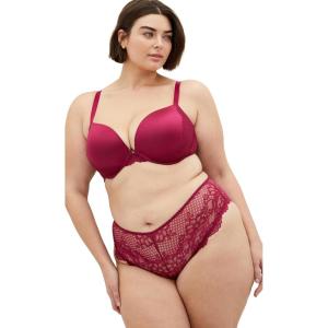 City Chic Women’s Plus Size Panty – Allure Ouvert Cheeky(Sangria)