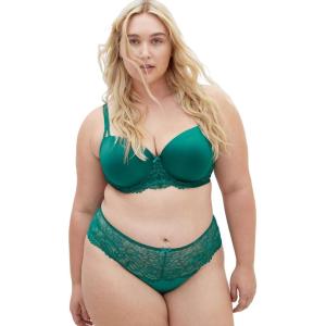 City Chic Women’s Plus Size Panty – Caitlin Lace Cheeky(Emerald)