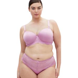 City Chic Women’s Plus Size Panty – Caitlin Lace Cheeky(Purple)
