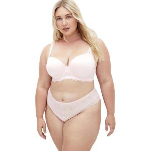 City Chic Women’s Plus Size Panty – Caitlin Lace Cheeky(Sugar Pink)