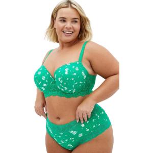 City Chic Women’s Plus Size Panty – Hailey Cheeky Print(Kelly Green Floral)