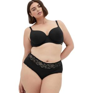 City Chic Women’s Plus Size Panty – Iris 3 Pack Cotton Cheeky(Black)