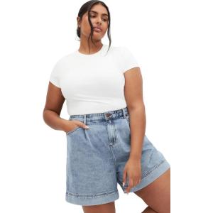 City Chic Women’s Plus Size Short – Denim Millie(Mid Denim)