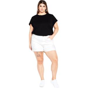City Chic Women’s Plus Size Short – Ripped Love(Ivory)