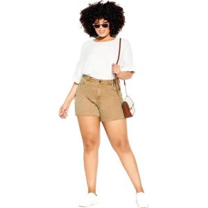 City Chic Women’s Plus Size Short Coastal Walk(Tawny Wash)