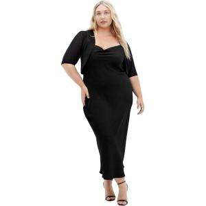 City Chic Women’s Plus Size Shrug – Chiffon(Black)