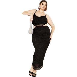 City Chic Women’s Plus Size Skirt – Kiera(Black)