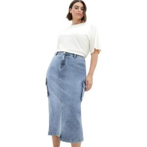 City Chic Women’s Plus Size Skirt – Raya(Light Denim)