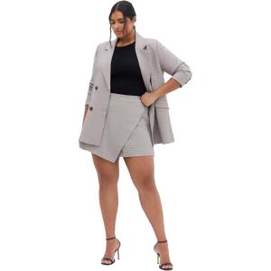City Chic Women’s Plus Size Skort – Hailey Check(Neutral Check)
