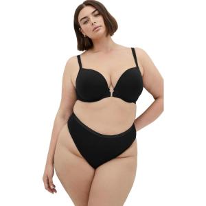 City Chic Women’s Plus Size Thong – 3 Pack Cotton(Black)
