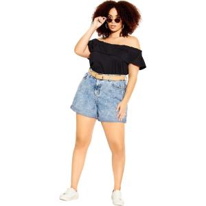 City Chic Women’s Short Denim Lounge(Vintage Wash)