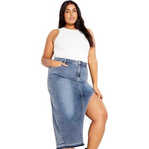 City Chic Womens Skirt – Remi(Light Wash)