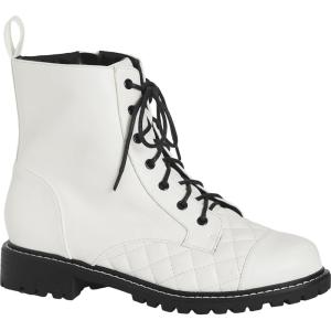 City Chic Women’s WIDE FIT Lace Up Ankle Boot(White)