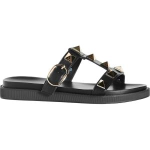 City Chic Women’s WIDE FIT Totally Spike Slide, Neutral(Black)
