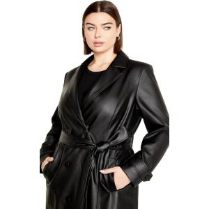 City Chic womens Coat – Phylis Trench(Black)