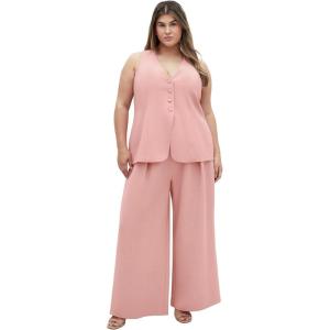 City Chic womens Vest – Tori V Neck Button(Baby Pink)