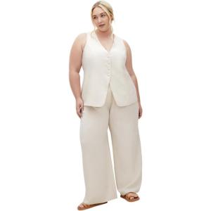 City Chic womens Vest – Tori V Neck Button(Cream)