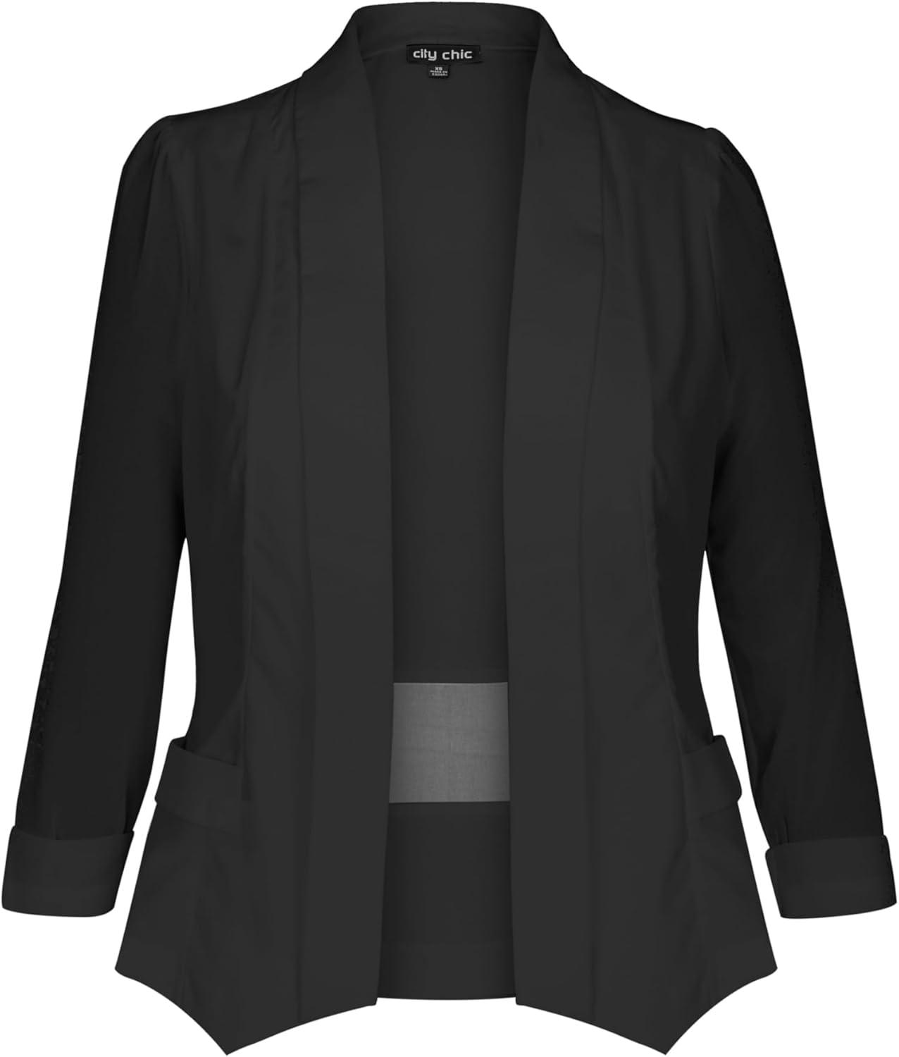 image:imageCITY CHIC Plus Size Jacket Drapey Blazer Jacket