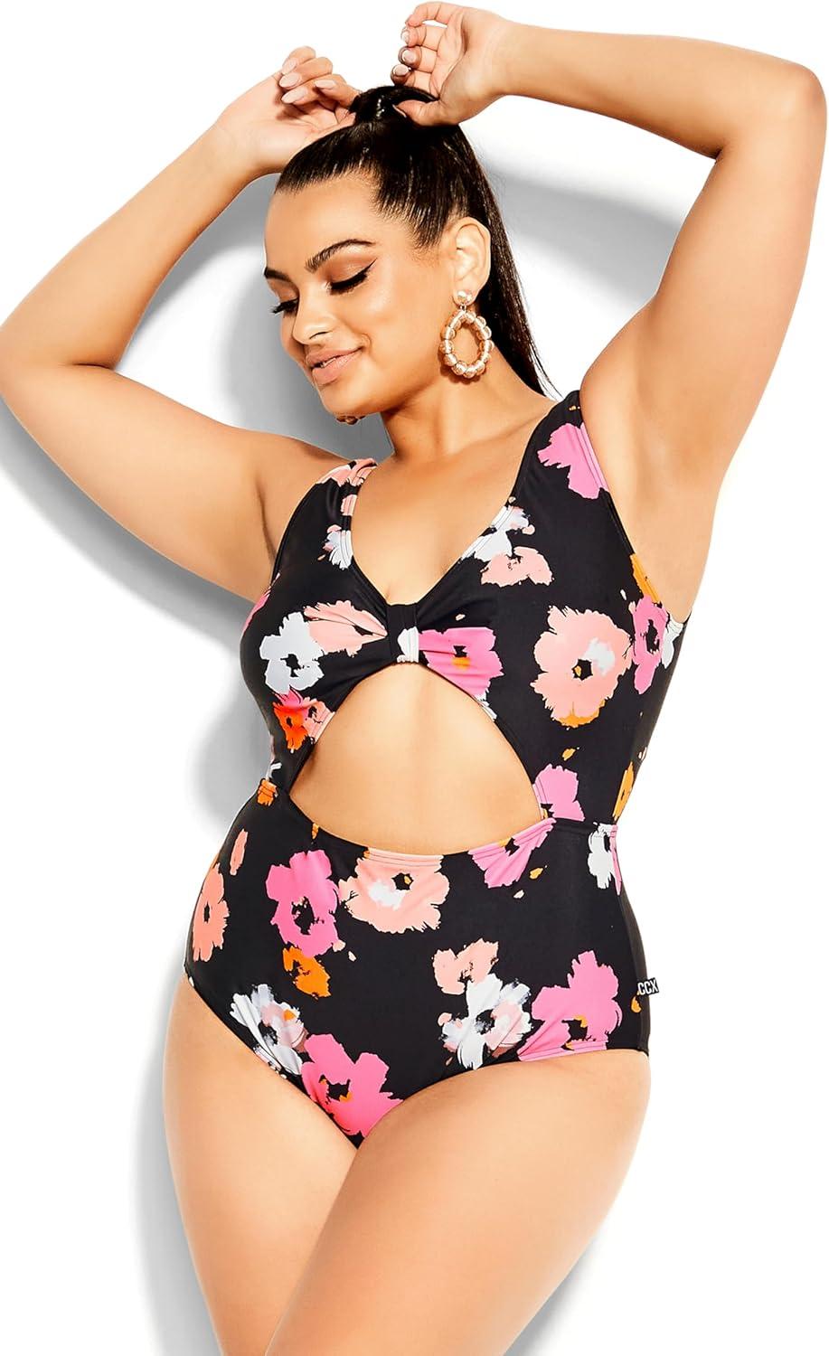 image:imageCity Chic CCX Womens Plus Size 1 Piece Izzy PrintFloral Prt