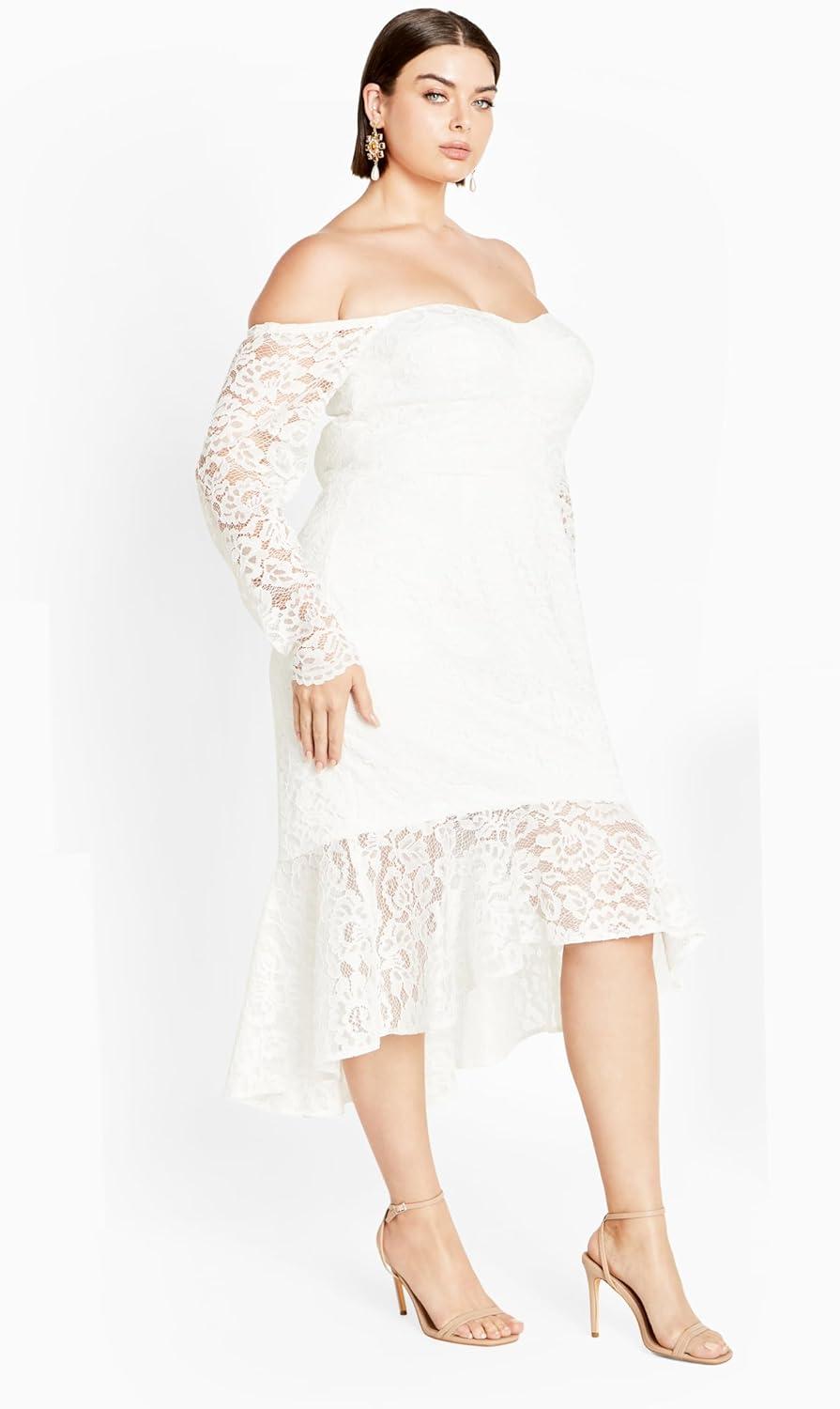 image:imageCity Chic Plus Size Dress Lace Athena DressIvory