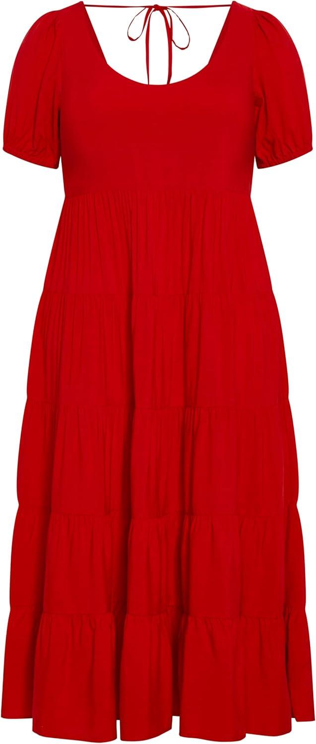 image:imageCity Chic Plus Size Dress Mila Plain DressCrimson
