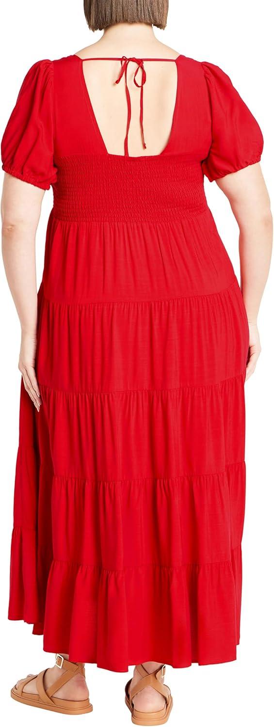 image:imageCity Chic Plus Size Dress Mila Plain DressCrimson