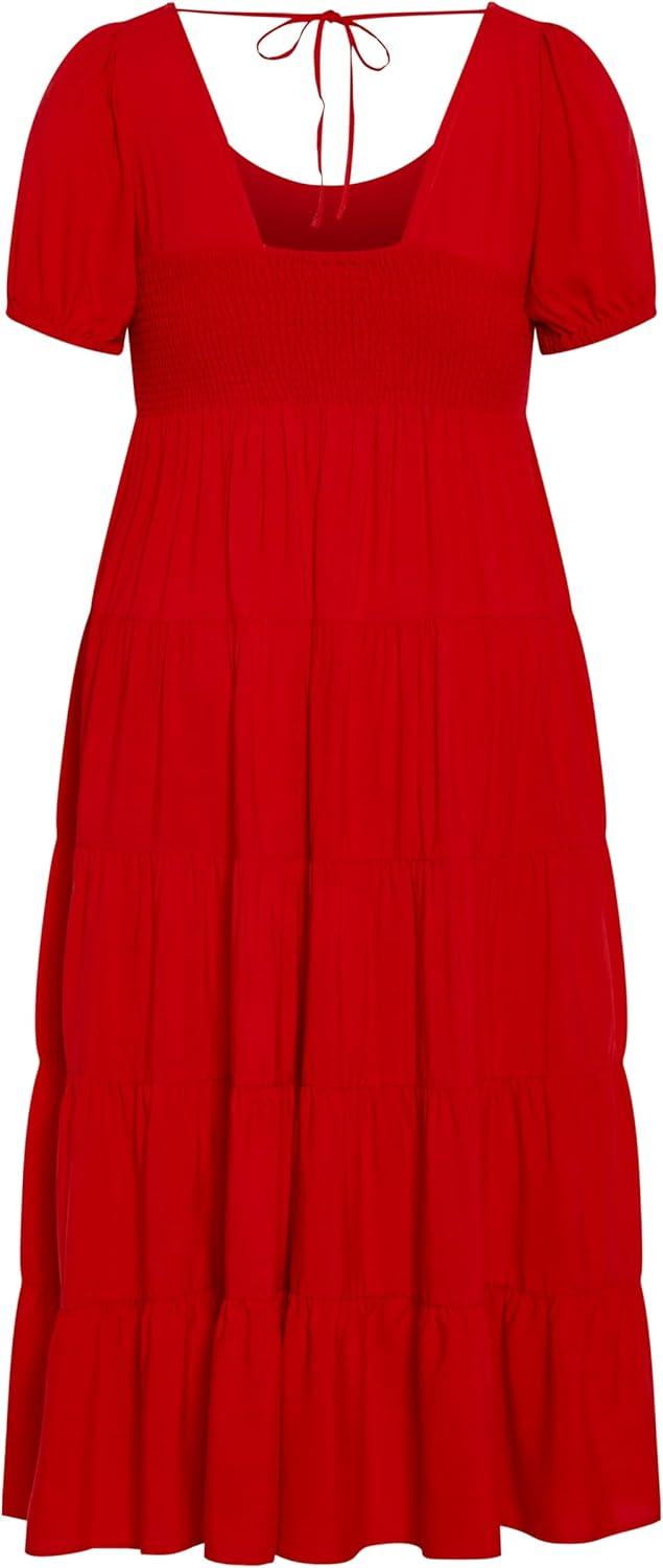 image:imageCity Chic Plus Size Dress Mila Plain DressCrimson