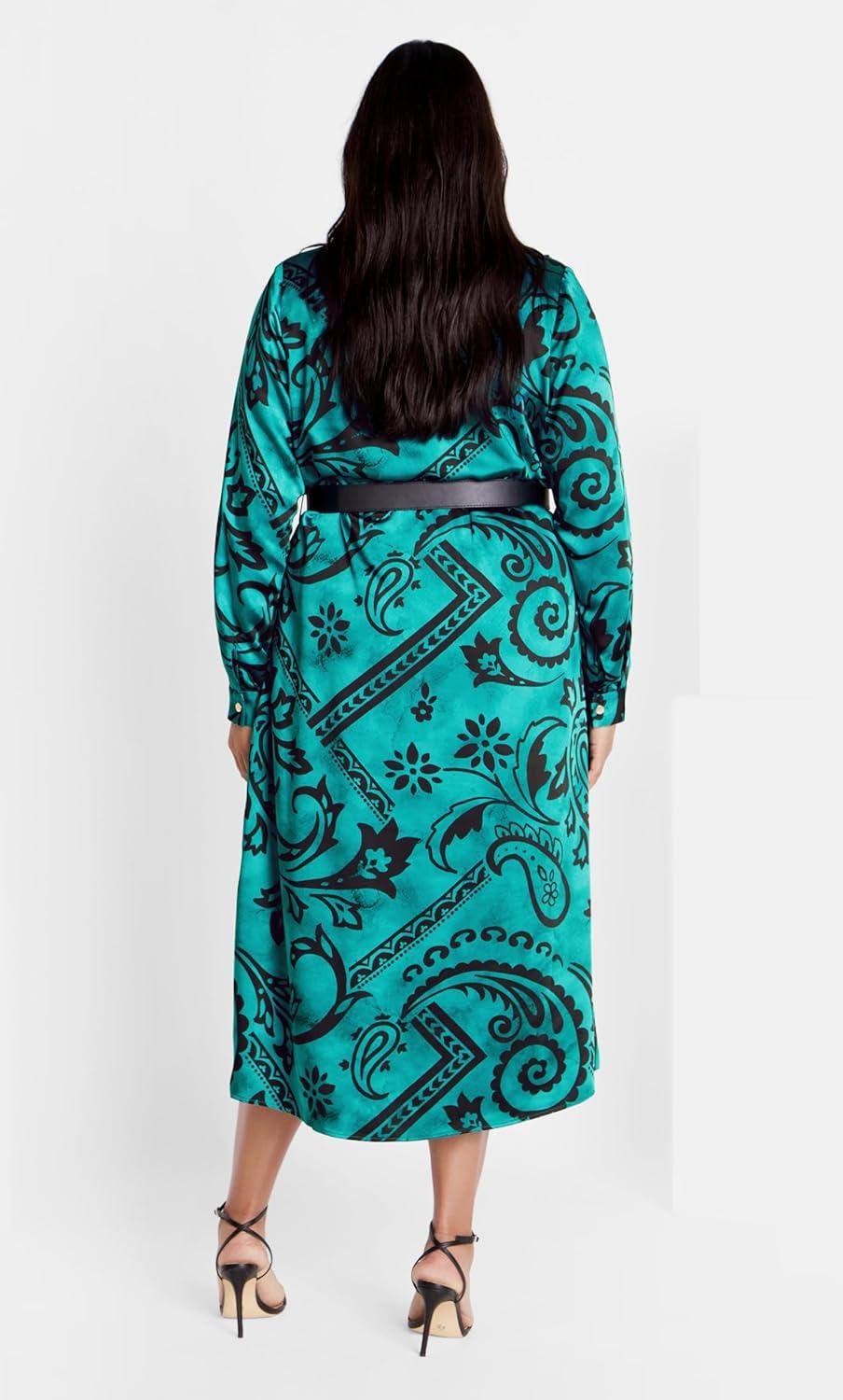 image:imageCity Chic Plus Size Dress Sienna Print DressPeacock Paisley
