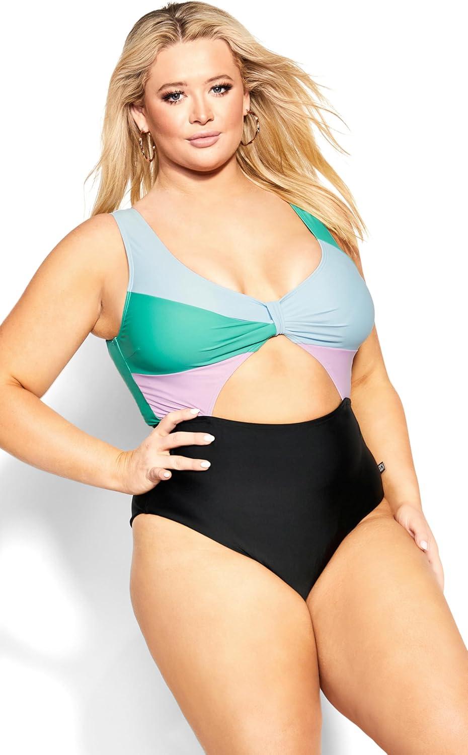 image:imageCity Chic Womens 1 PieceLulu SpliceTropical Splice