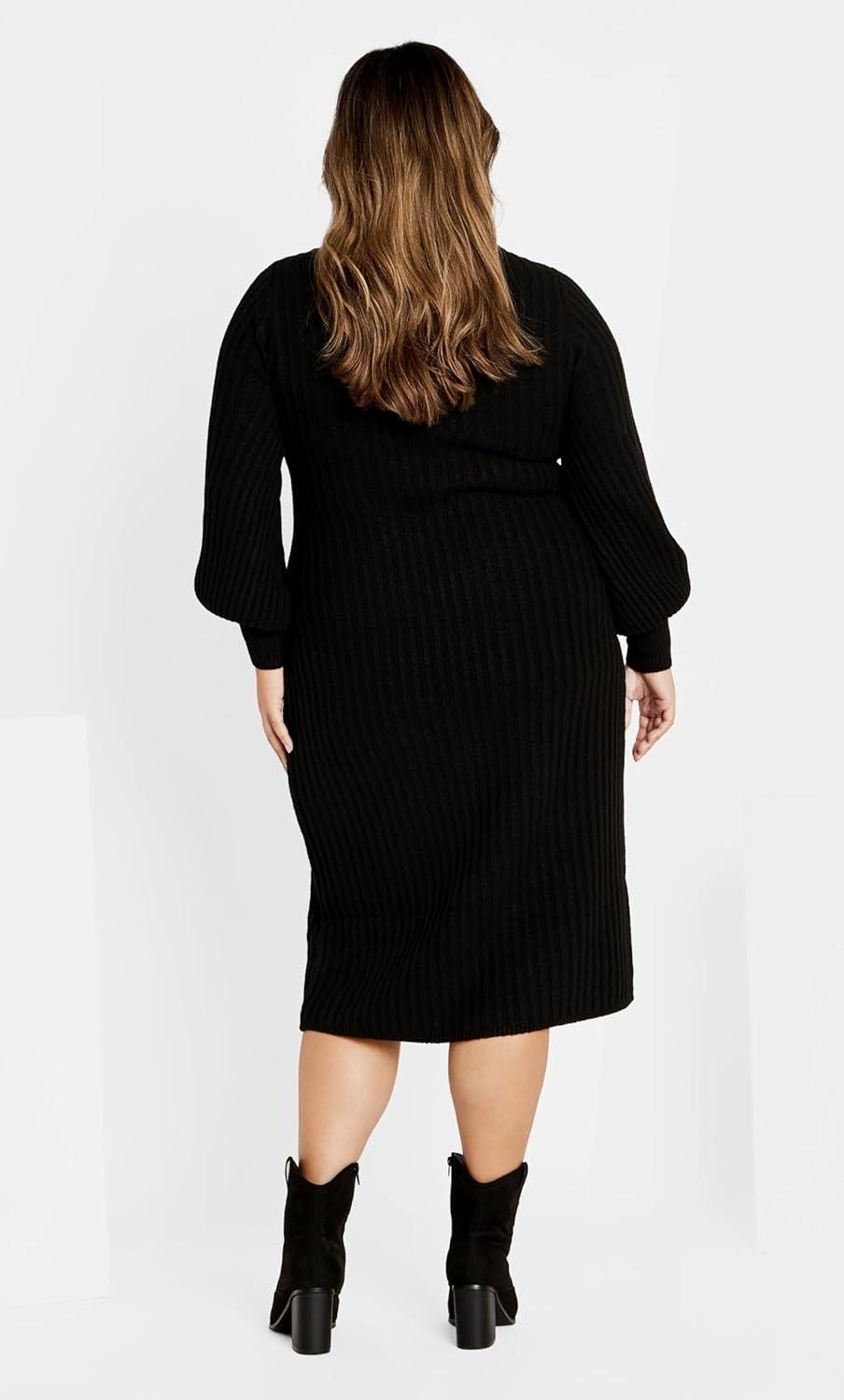 image:imageCity Chic Womens Dress Saskia RibBlack
